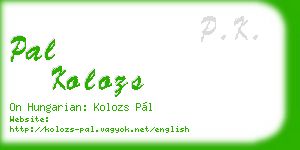 pal kolozs business card